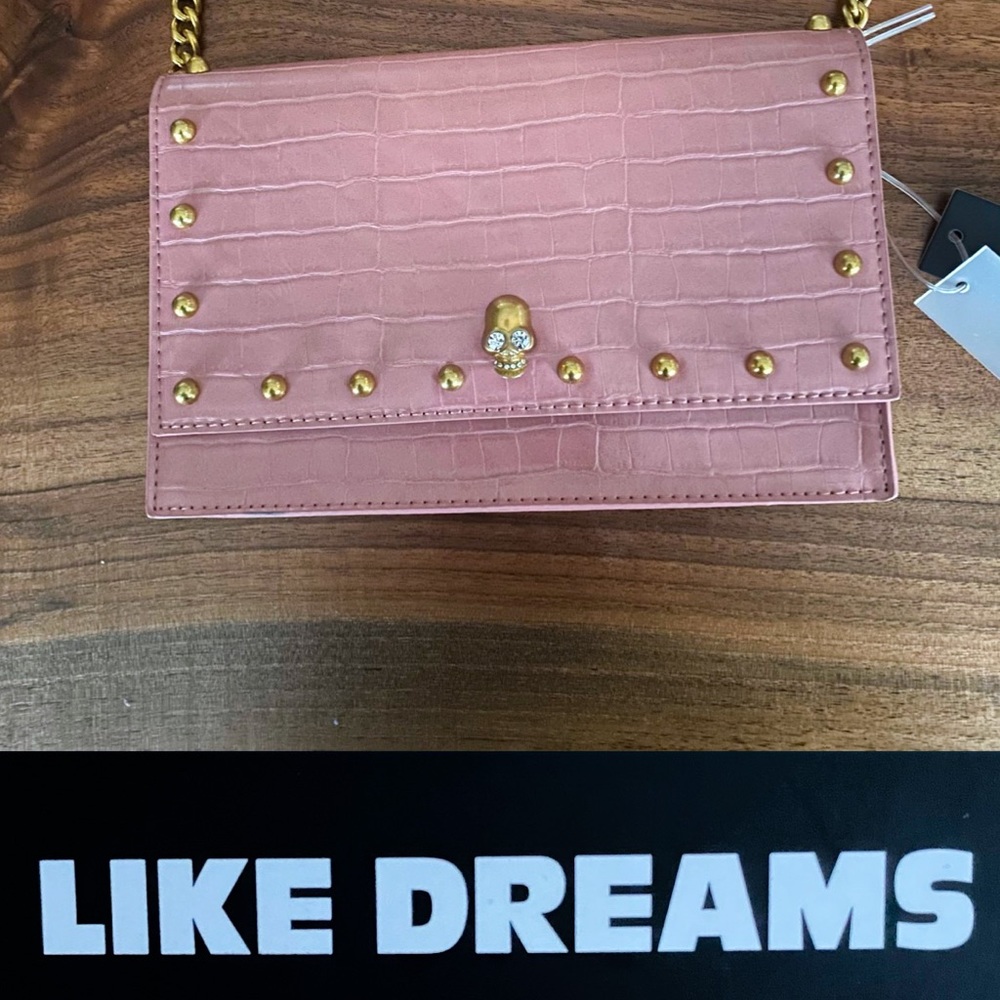 NWT Like Dreams Pink Skull Crossbody Purse